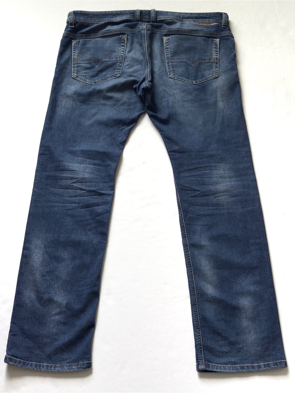Diesel Safado Slim Straight Jeans Mens 36x32 Selvage Medium Wash Mid Rise Grunge